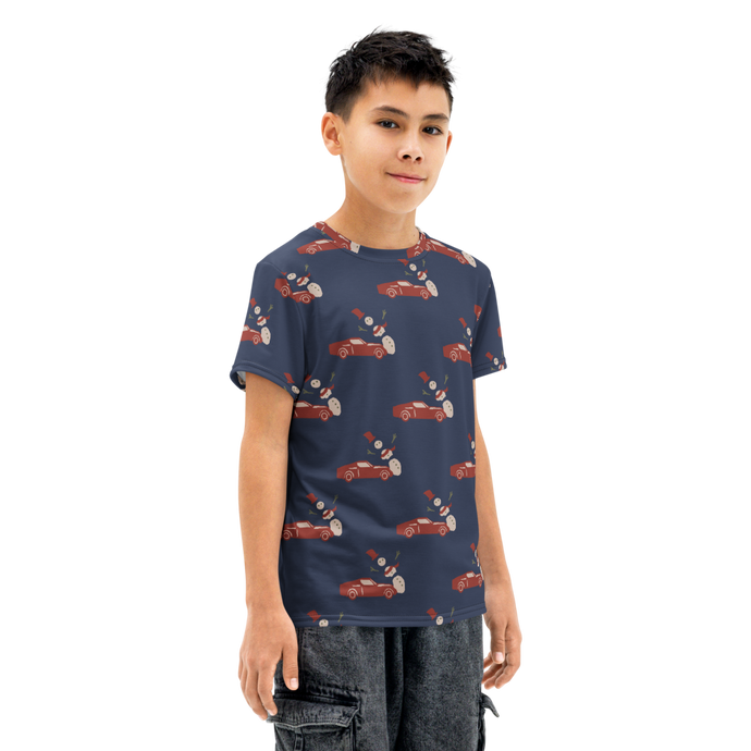 Youth Snowman Car Hit T-shirt