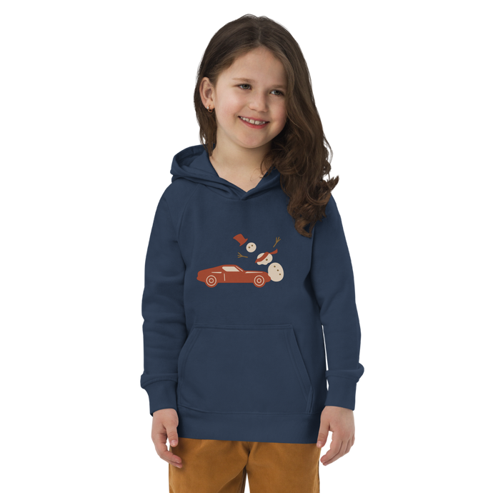 Kids Snowman Car Hit Hoodie